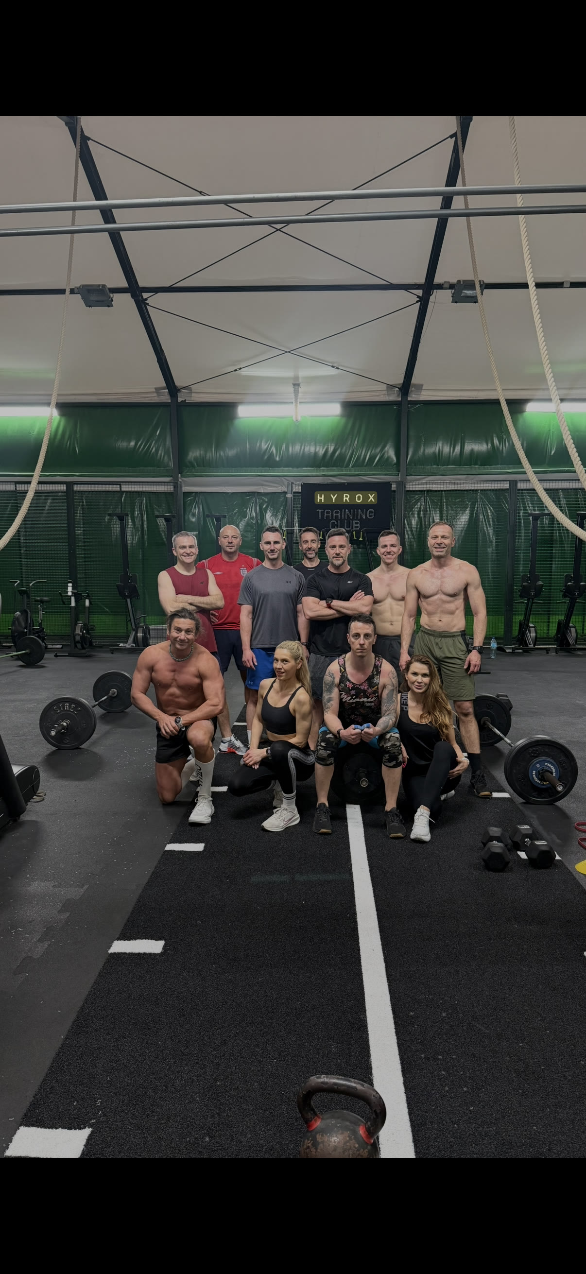 Wojtek Kosendiak with a HYROX training group